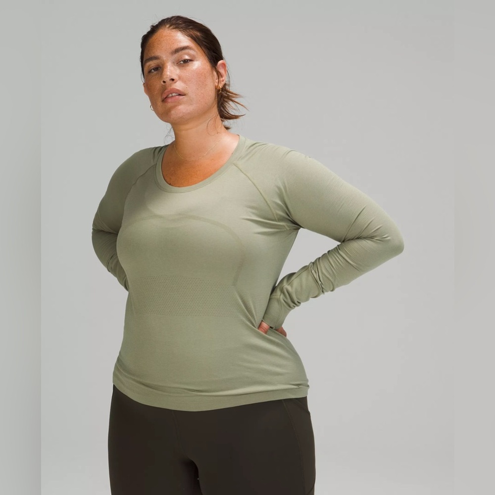 Lululemon Swiftly Tech Long Sleeve Shirt Green Plus Size 20